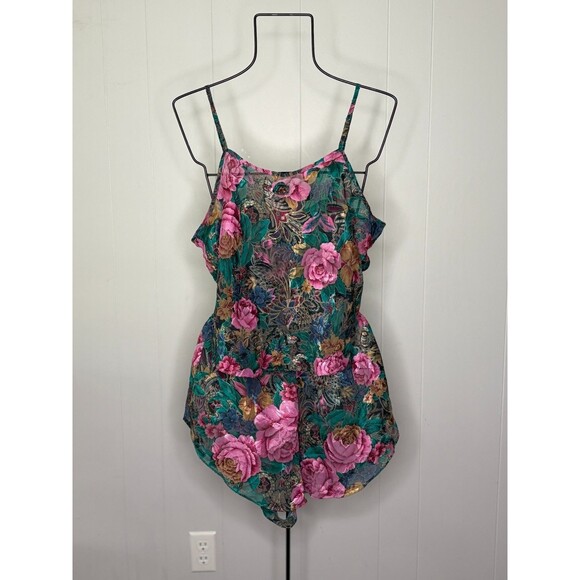 Vintage Inner Most Shorts Cami Tank Pajamas Robe Set PJs‎ Floral Lingerie Size M - Picture 2 of 16